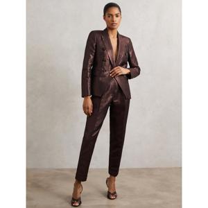 REISS Sienna Tapered Metallic Suit Trousers